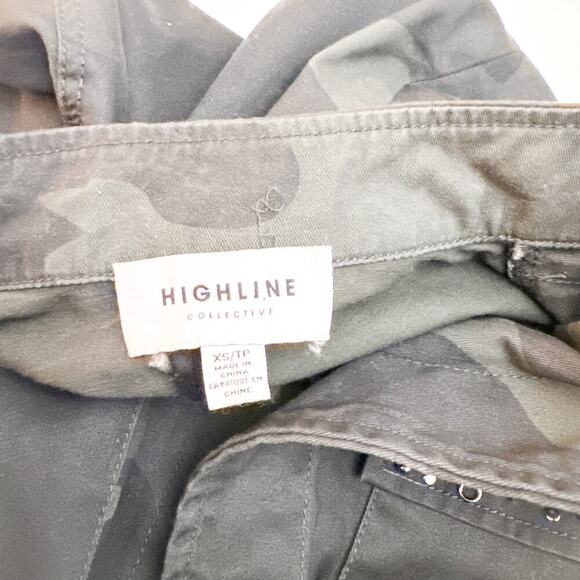 Highline Collective Green Camouflauge Military Jacket Embellishments Size XS - Picture 3 of 12